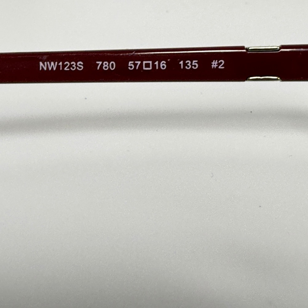 Nine West NW123S 780 Gold Burgundy Square Eyeglasses Frames 57-16-135 21813 - Picture 5 of 7